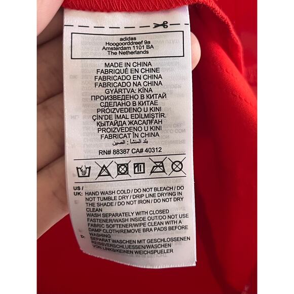 Adidas Originals X Ivy Park Latex Mini Dress Women's Size Medium Red - Picture 9 of 13